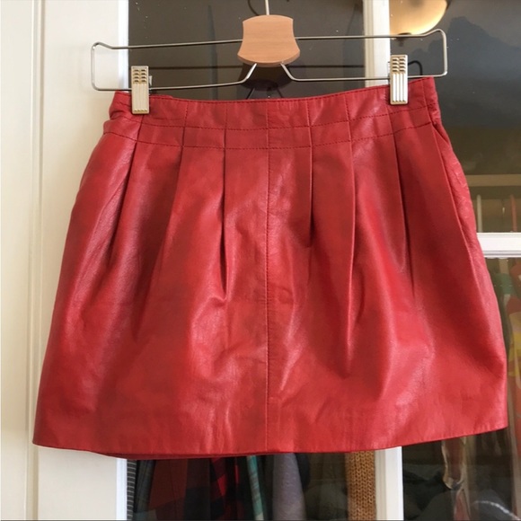 Zara Skirts Zara 0 Leather Red Mini Skirt Xs Poshmark